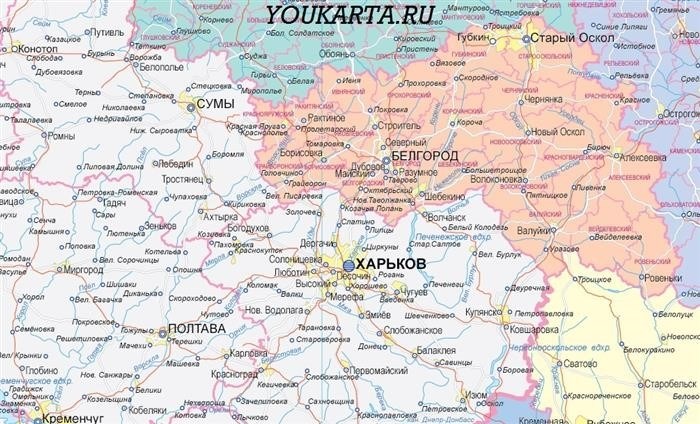 белгород на карте россии граница с украиной