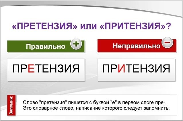 Претензия или притензия