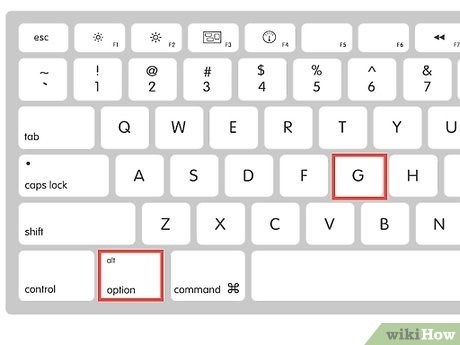 Step 3 Hold down ⌥ Option+G if using another program on a Mac.